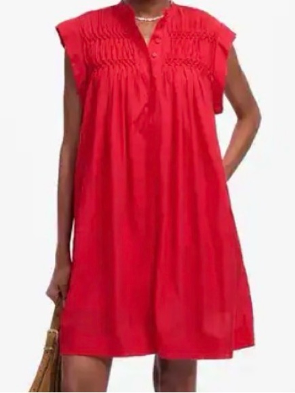 Madewell Smocked Red Dress